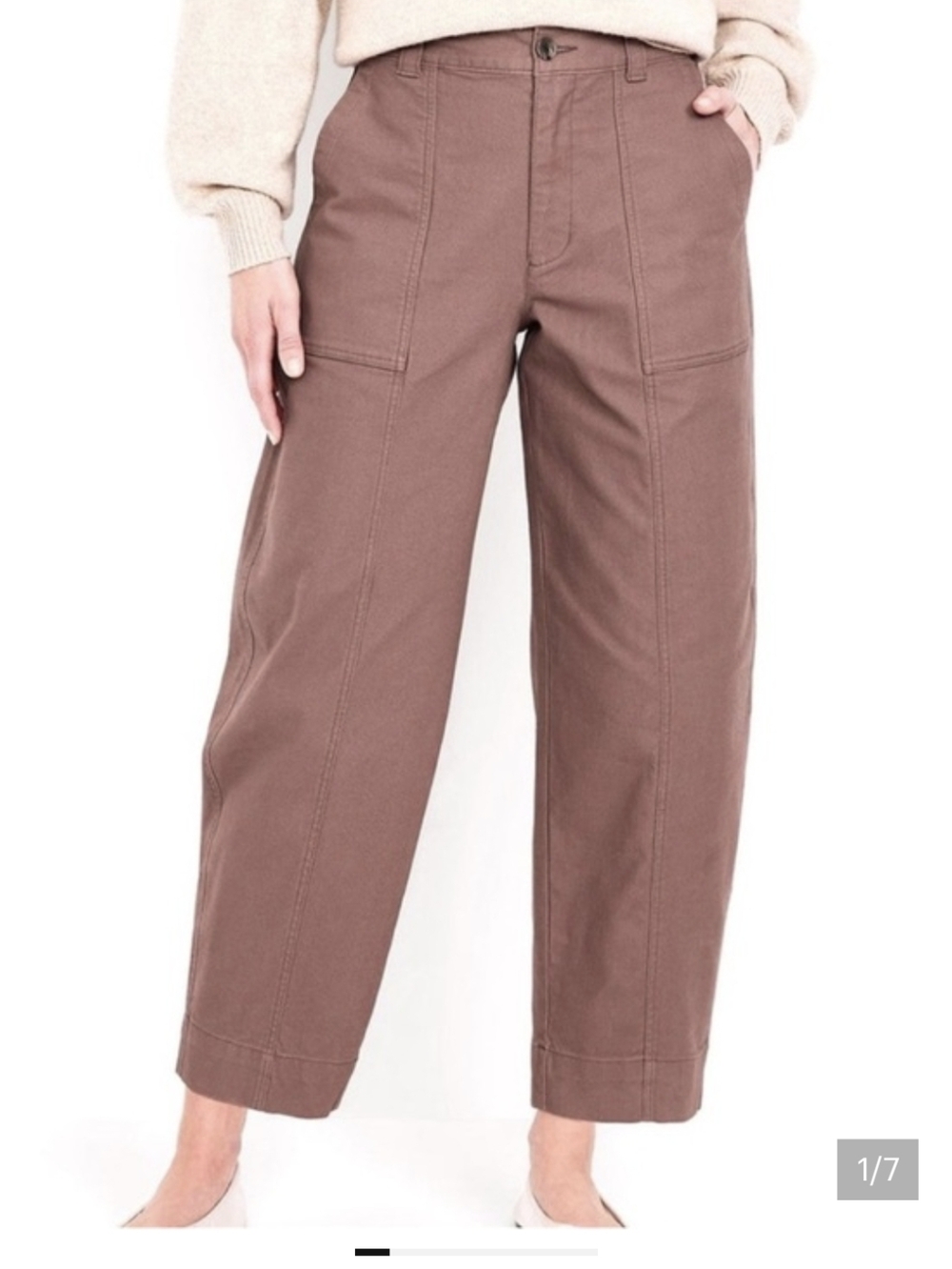 Old Navy Women’s Barrel Leg Pants in Mauve Taupe Rose